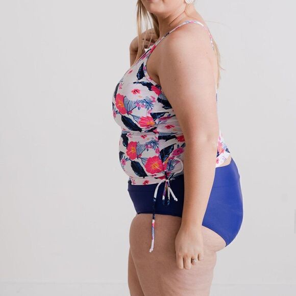 NWT 2XL - Midrise Full Coverage Briefs Bikini Swim Bottom in Blue - Picture 11 of 15